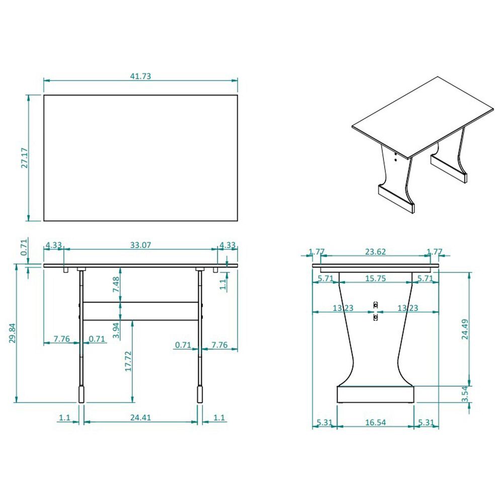 Linon Home Decor Tobin Dining Table in Grey and Maple - Table Only, , large