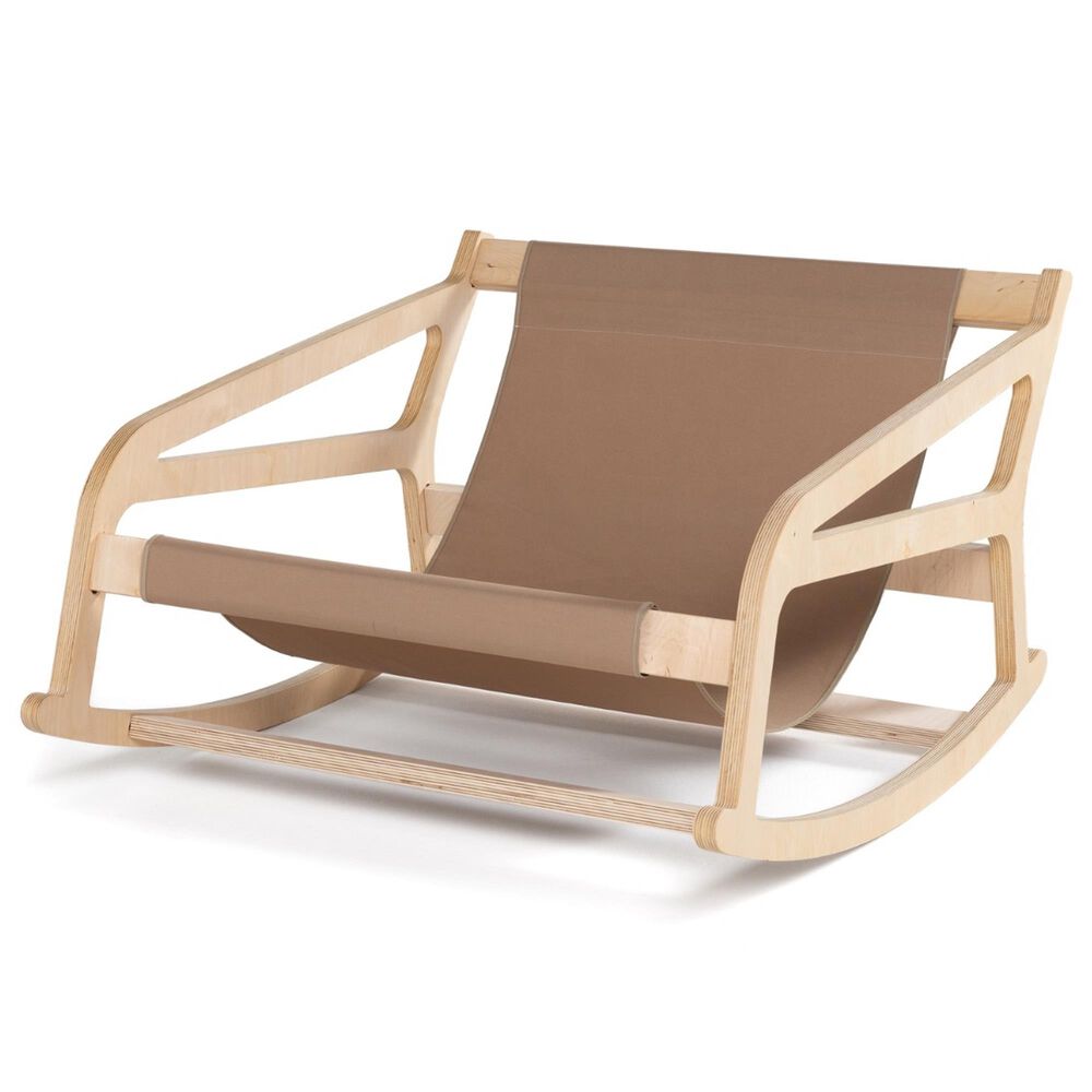 Jaxx Saxx Lush Velvet Bean Bag Rocking Chair in Ivory, , large