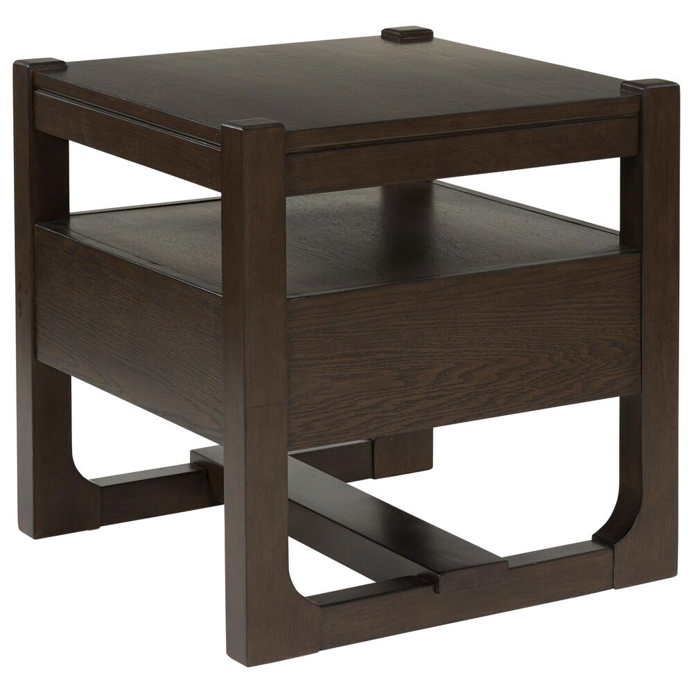 Ashley Breckington Square End Table in Dark Brown, , large