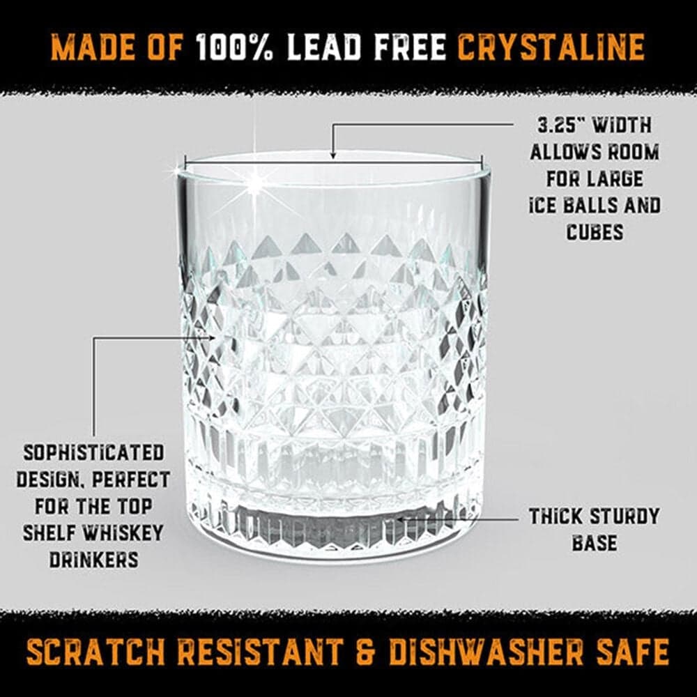 Aged &amp; Charred Signature Whiskey Glasses in Clear (Set of 4), , large