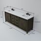 Lexora Home Marsyas 84" Double Bathroom Vanity in Rustic Brown with White Quartz Top and Rectangular Sinks, , large