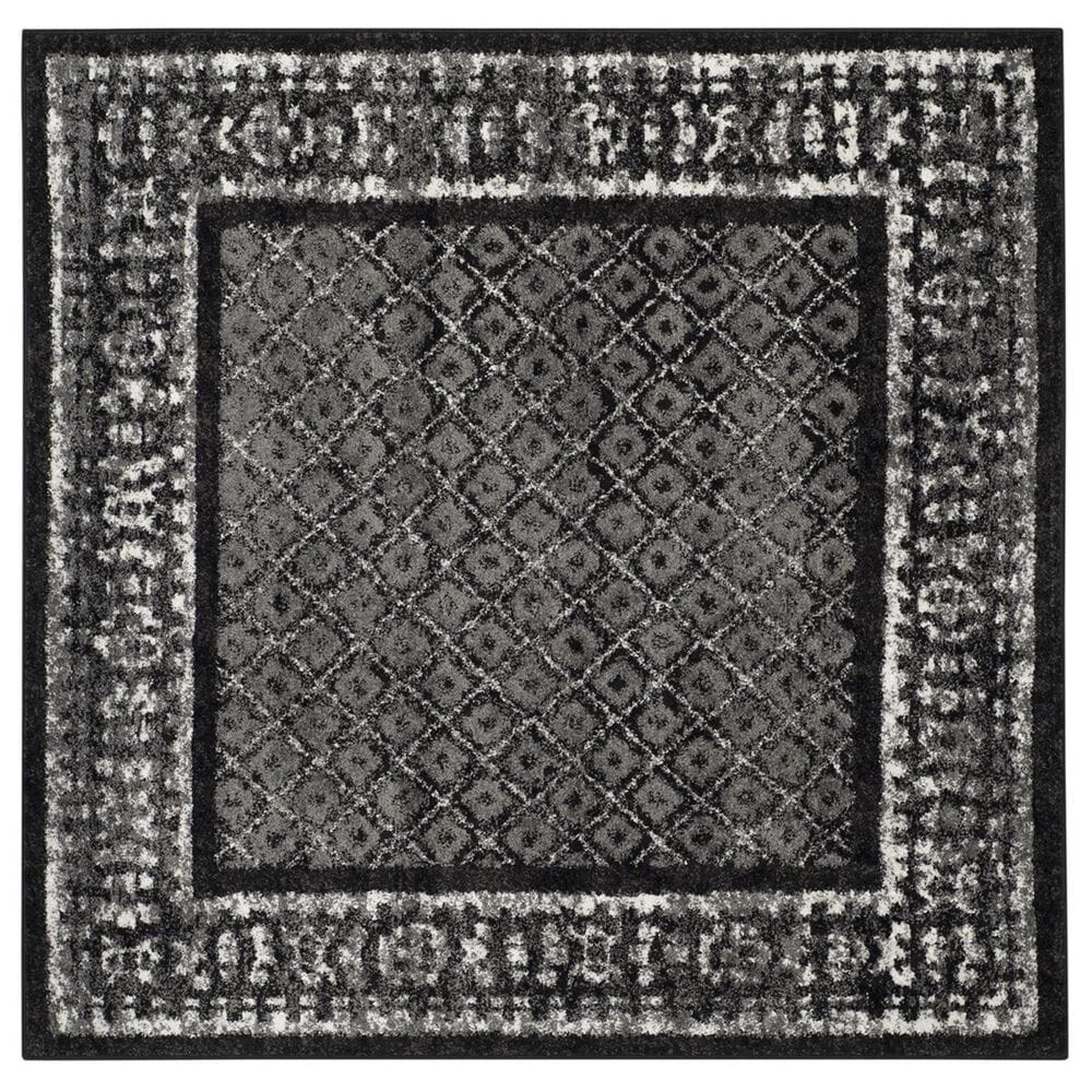 Safavieh Adirondack ADR110A-4SQ 4" x 4" Black/Silver Square Rug, , large