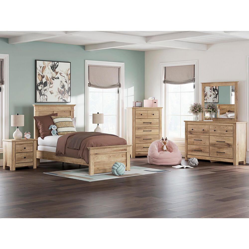 Ashley Makidern Twin Panel Bed in Tan, , large