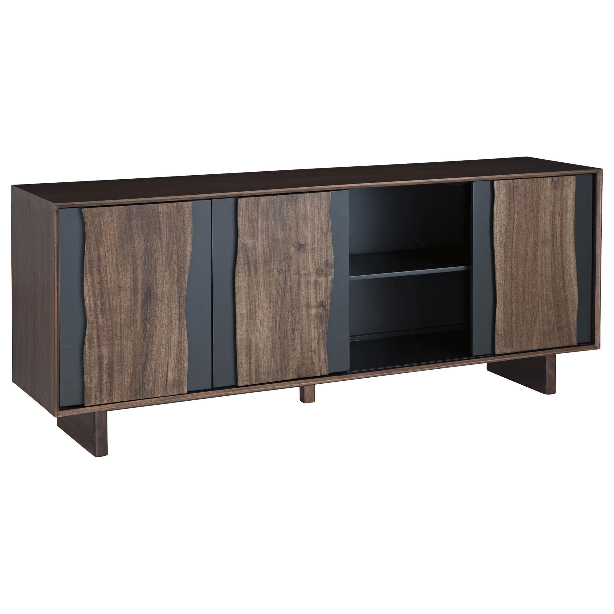 Ashley Welby Accent Cabinet in Medium Brown and Charcoal Gray