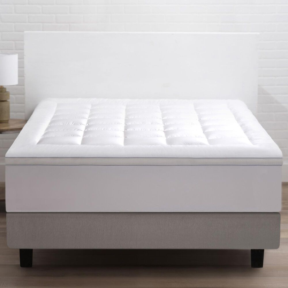 Allied Home Powernap Queen Plush Down Alternative Mattress Pad in White, , large