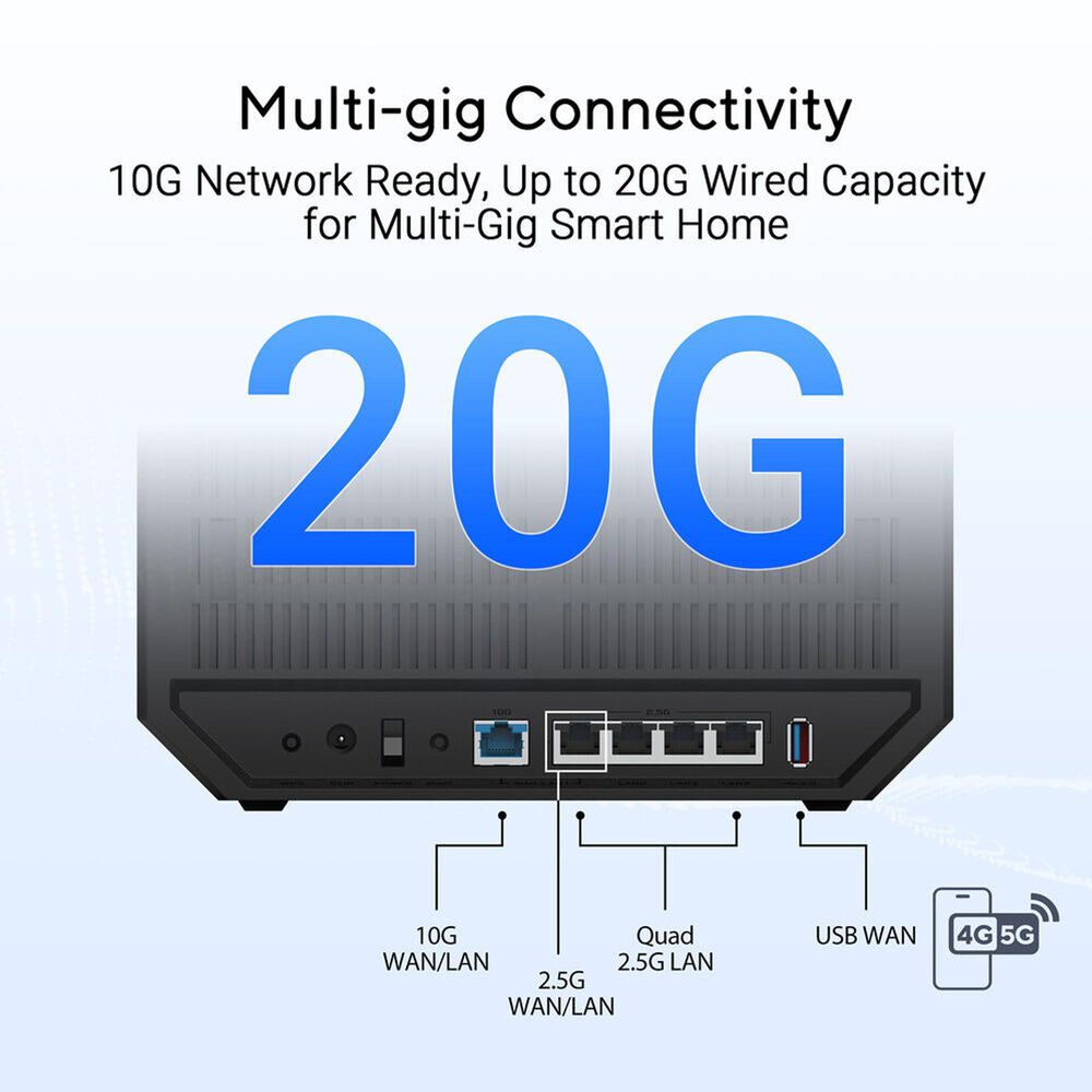 ASUS Wireless Tri-Band BE9700 2.5G/10G Router in Black, , large