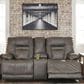 Ashley Wurstrow Power Reclining Console Loveseat with Adjustable Headrest in Smoke, , large