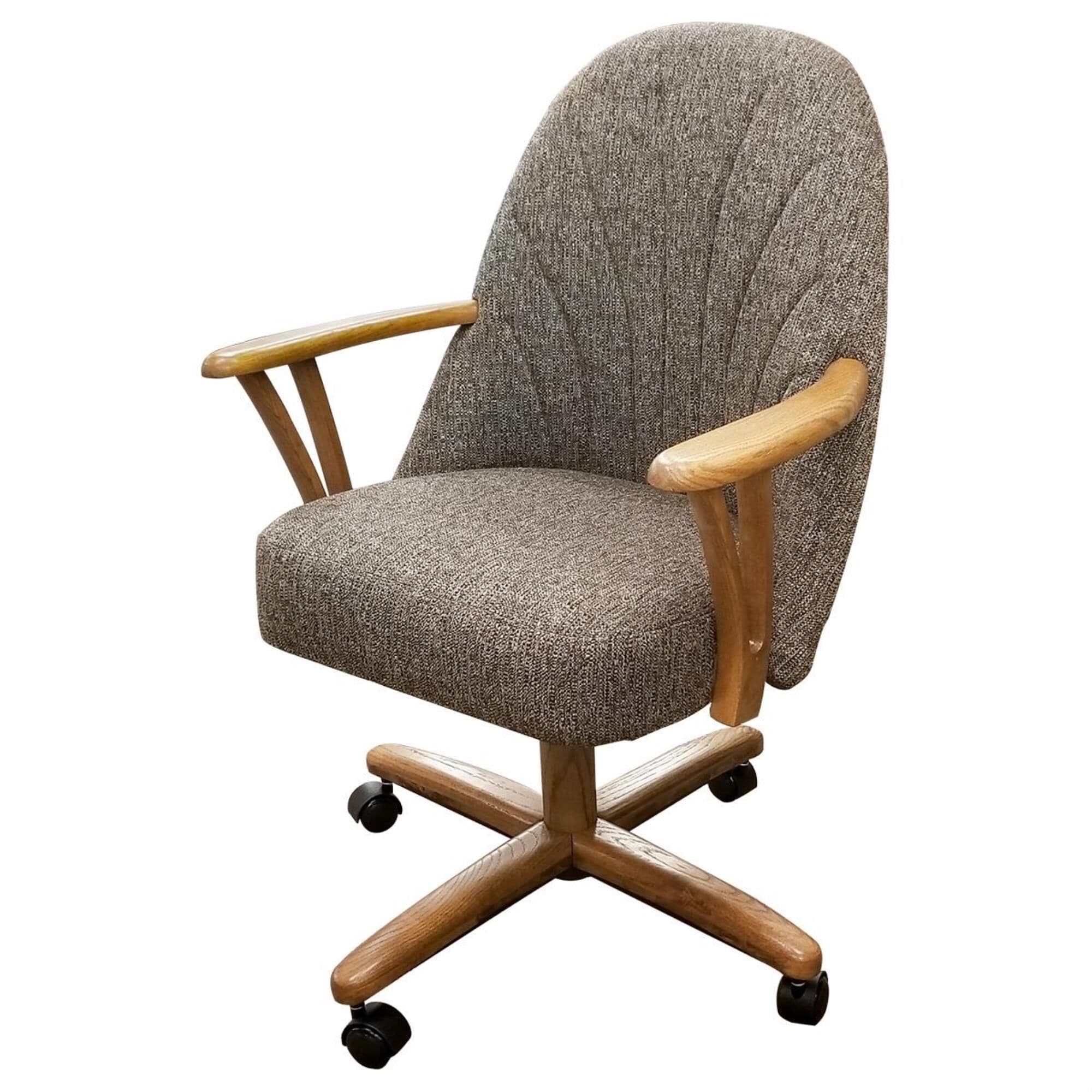 Chromcraft Bucket Chair with Arms in Chestnut and Vivacious Onyx