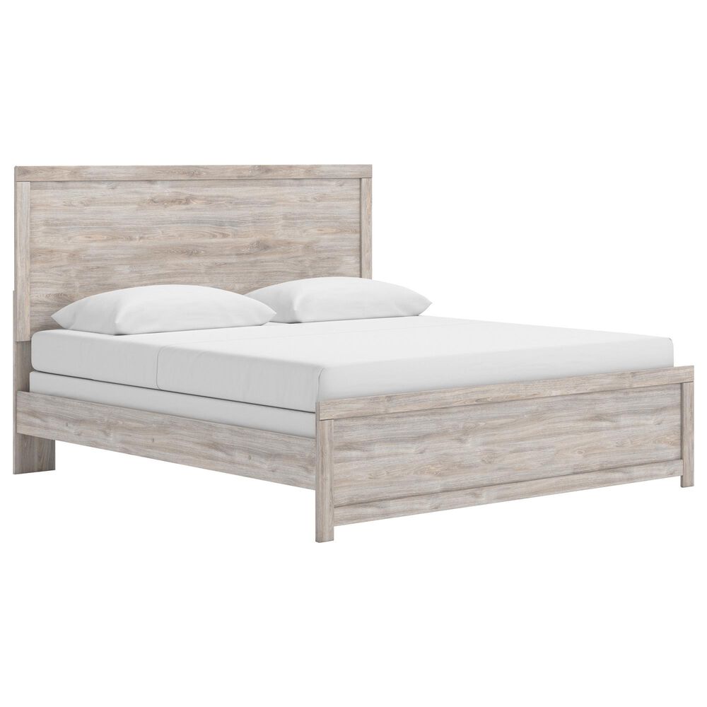 Ashley Broachmyn King Bed with Two Nightstands in Light Gray, , large