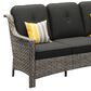 HOMLUX 5-Piece Patio Conversation Set with Two Ottomans in Black, , large