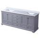 Lexora Home Dukes 80" Double Bathroom Vanity in Dark Grey with 2 cm White Cultured Marble Top and Rectangular Sinks, , large