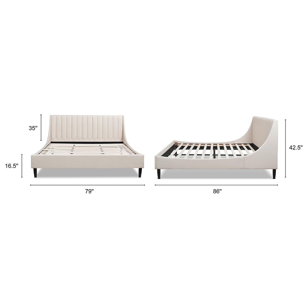 Jennifer Taylor Home Aspen King Platform Bed in Light Beige, , large