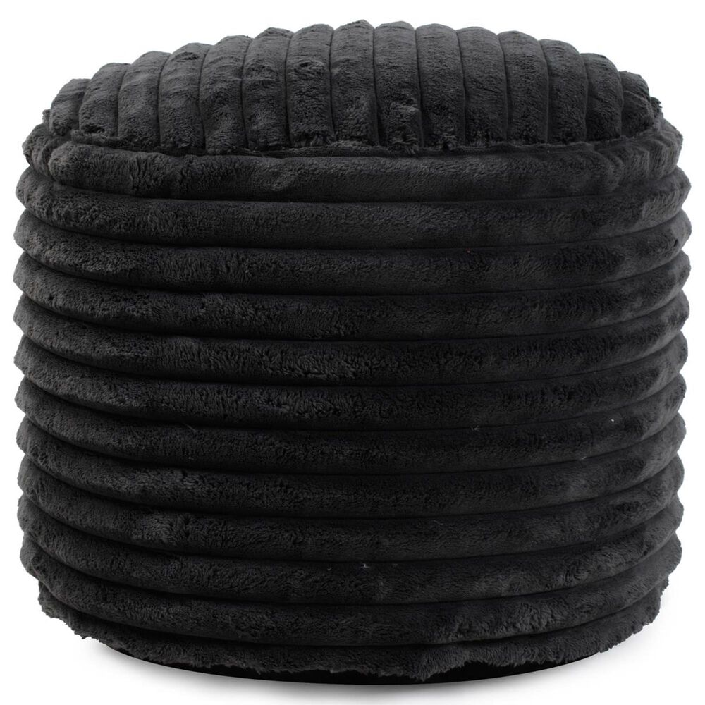 Howard Elliott Shar Pei Tall Pouf in Black, , large