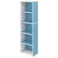 HOMLUX 5-Tier Reversible Bookshelf with Decorative Open Shelves in White and Light Blue, , large
