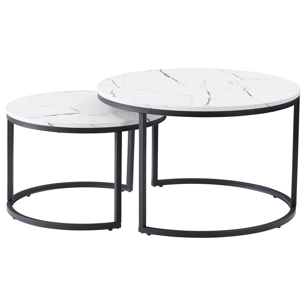 CorLiving Fort Worth Nesting Coffee Tables in White and Black &#40;Set of 2&#41;, , large