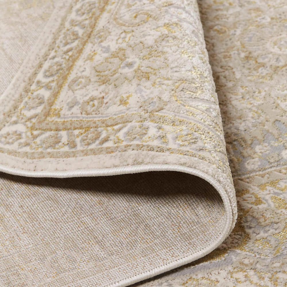 Feizy Aura 3734F 3&#39;11&quot; x 6&#39; Brown and Gold Area Rug, , large