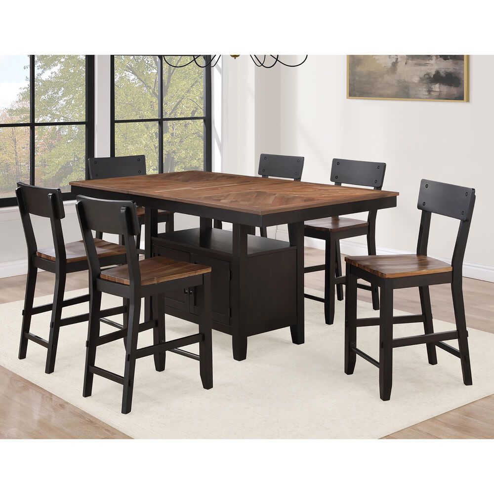 Steve Silver Bermuda Counter Stool in Black and Dark Acacia, , large
