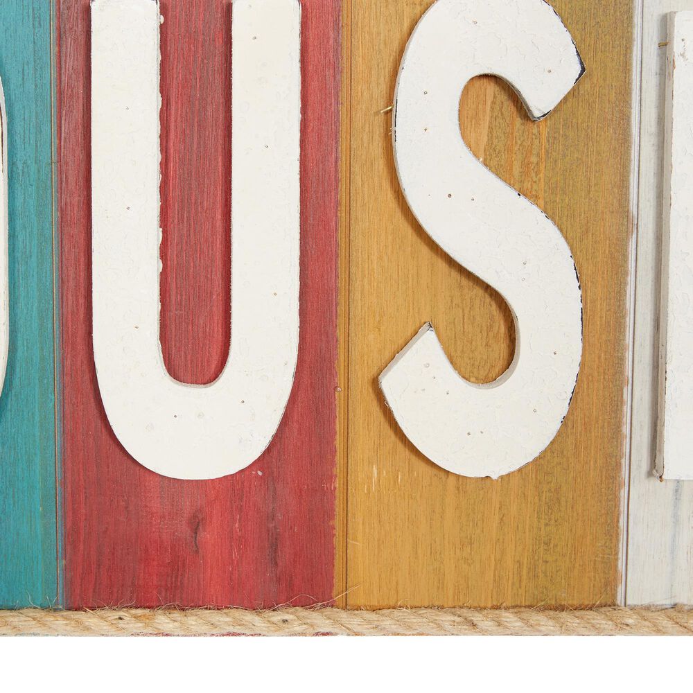 Maple and Jade Lakehouse 11&quot; x 36&quot; Wall Sign in White, Turquoise, Red and Gold, , large