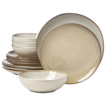 Lenox Oneida Organic Shades Oatmeal 12-Piece Dinnerware Set in Natural, , large
