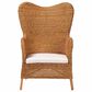 Baxton Studio Terra Arm Chair with Light Honey Rattan in White, , large