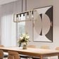 Golden Lighting Camden 5-Light Linear Pendant in Matte Black and Natural, , large