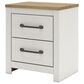 Ashley Linnocreek 2-Drawer Nightstand in White and Warm Brown, , large