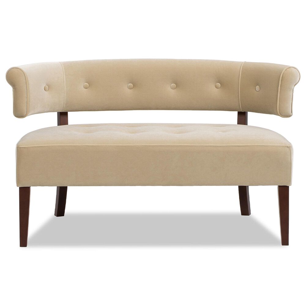 Jennifer Taylor Home Jared Bench Settee in Fawn Brown Velvet, , large