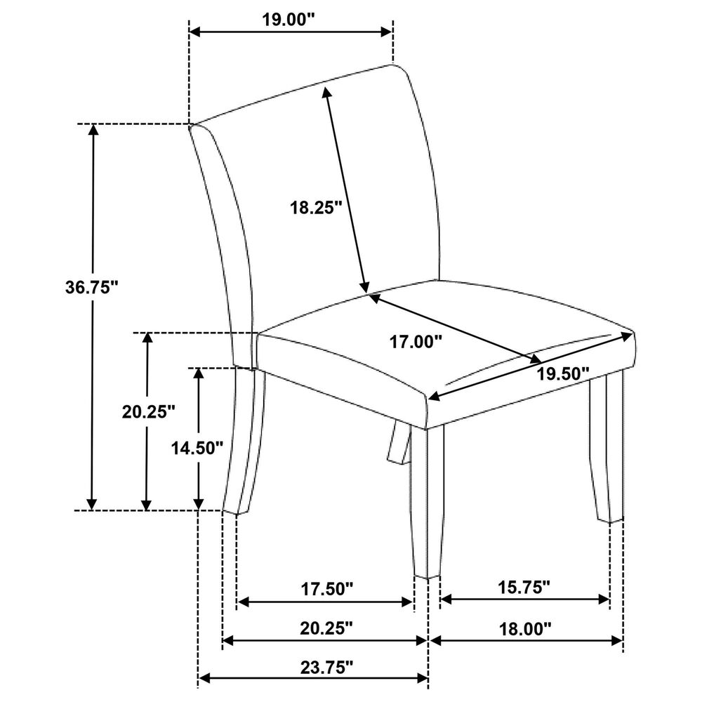 Coaster Cantley Dining Side Chair with Grey Cushion in Rich Brown, , large