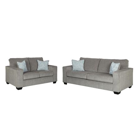 Signature Design by Ashley Altari 2-Piece Stationary Sofa and Loveseat in Alloy