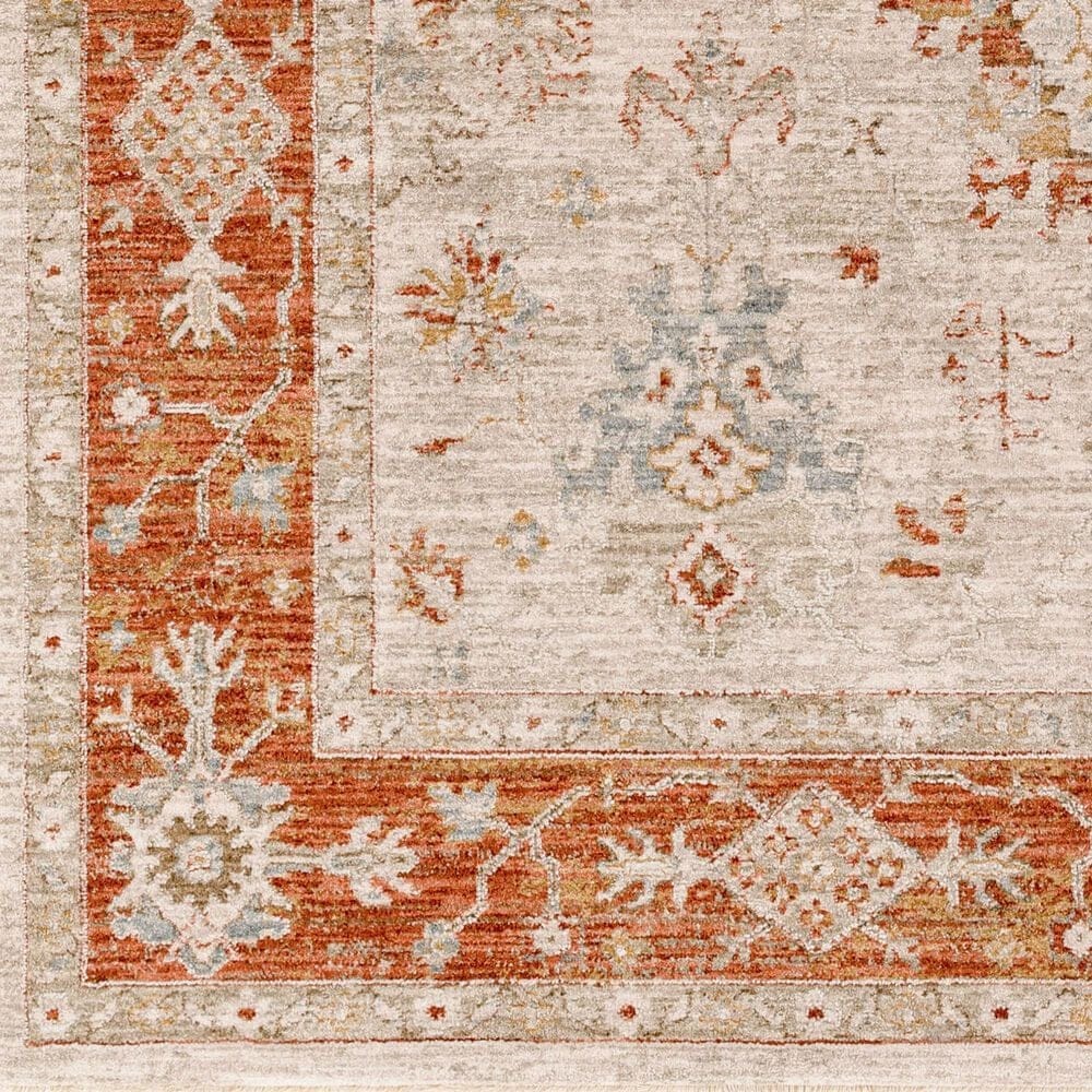 Surya Avant Garde 7&#39;10&quot; Round Orange, Blue and Beige Area Rug, , large