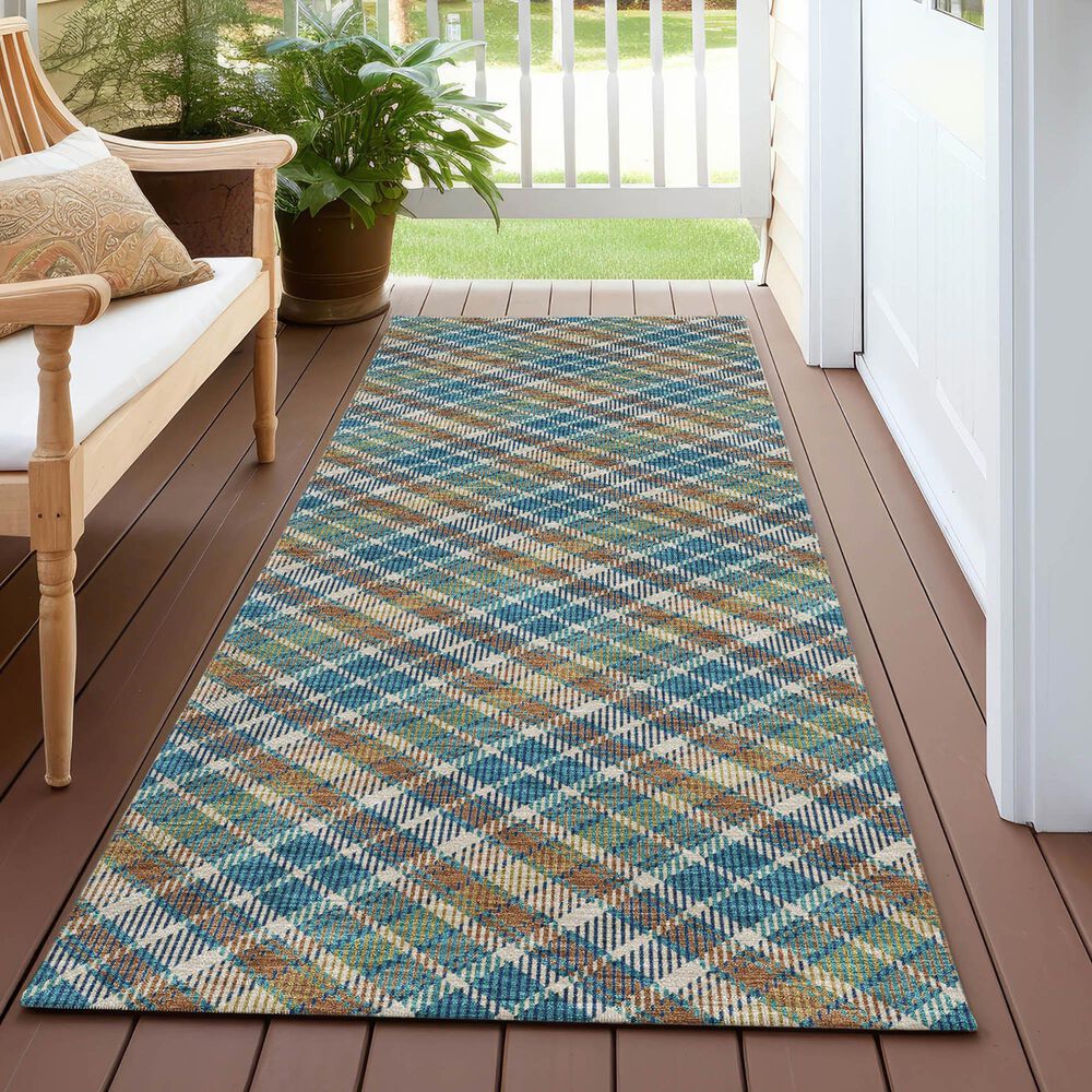 Dalyn Rug Company Soft Essentials Plaid Jewel 2'3" x 7'6" Indoor/Outdoor Runner, , large