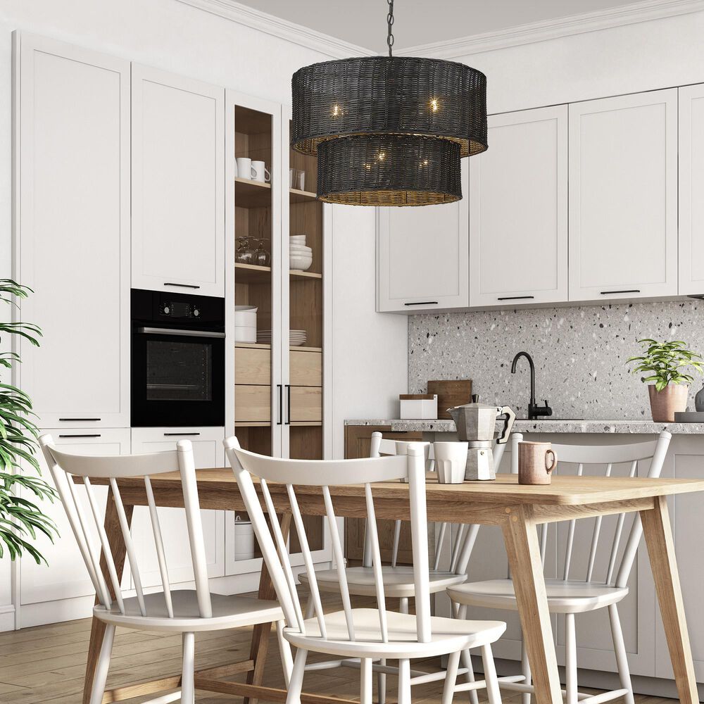 Golden Lighting Erma 6-Light Chandelier in Matte Black, , large