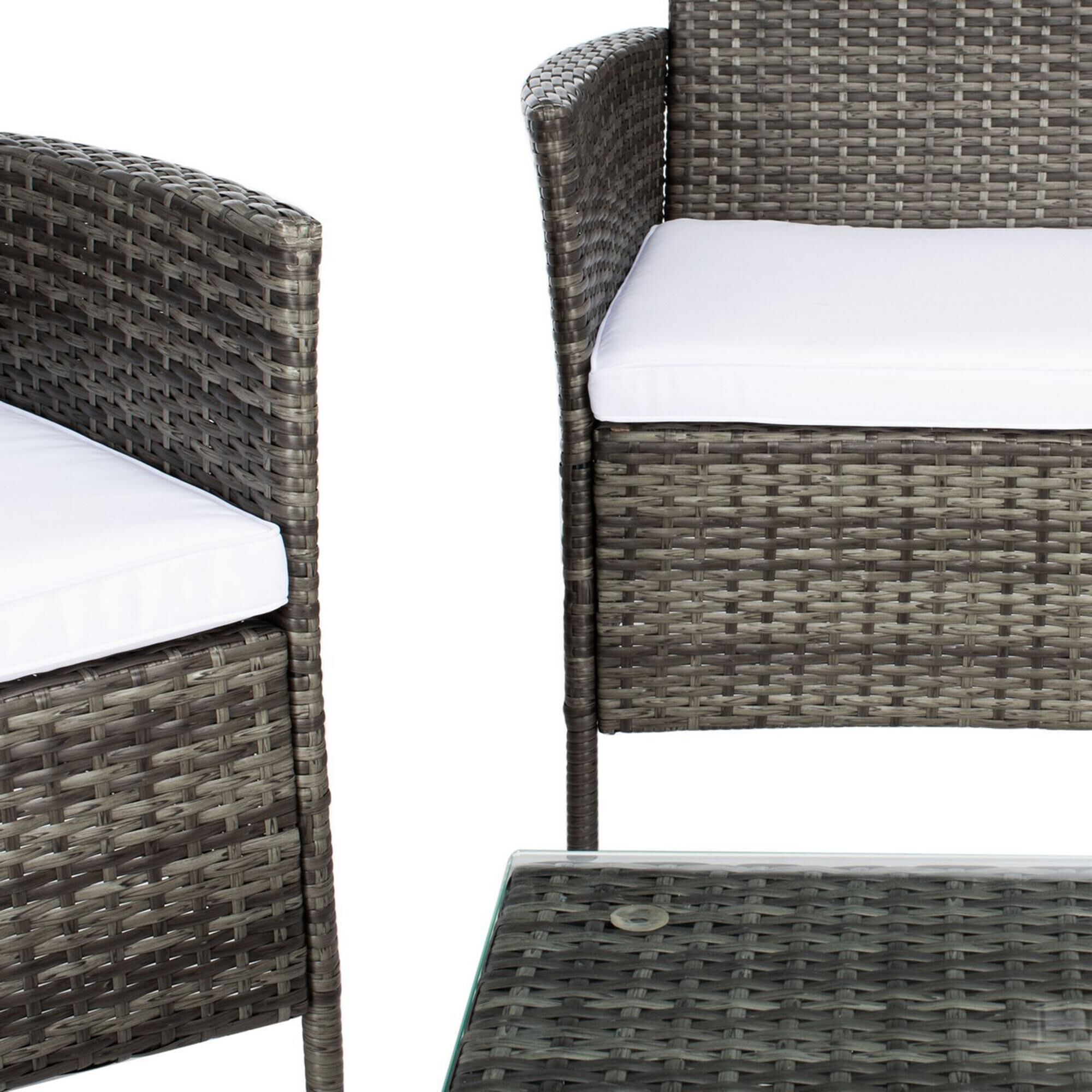Safavieh Sophie 4 Piece Patio Living Set in Gray Brown NFM