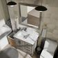 Lexora Home Jacques 36" Left Offset Single Bathroom Vanity in Distressed Grey with 2 cm White Carrara Marble Top and Rectangular Sink, , large