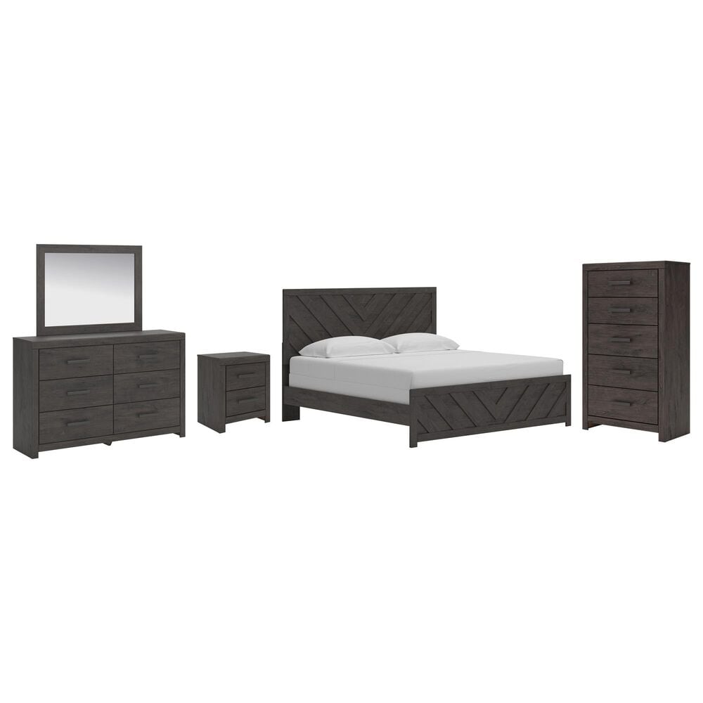 Ashley Prendonea 5-Piece King Bedroom Set in Dark Charcoal, , large