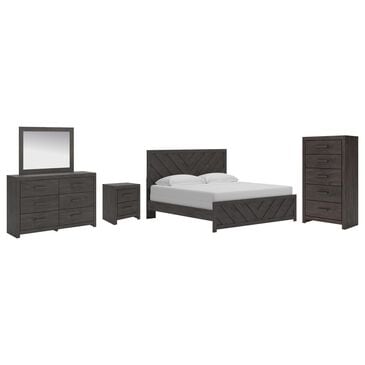 Ashley Prendonea 5-Piece King Bedroom Set in Dark Charcoal, , large