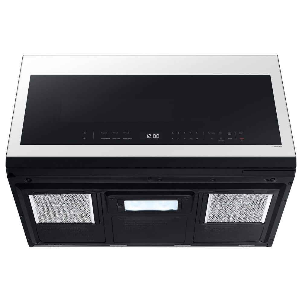 Samsung Bespoke 2.1 Cu. Ft. Smart Over-The-Range Microwave with Auto-Dimming Glass Touch Controls and LED Display in White Glass, , large