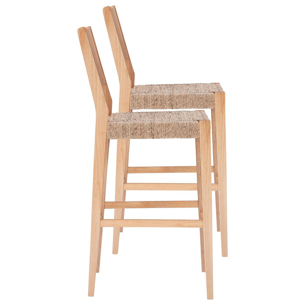 Linon Home Decor Cadence Bar Stool in Natural (Set of 2), , large