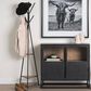 Mercana Everett Coat Rack with 2 Triangular Wooden Shelves in Matte Black, , large