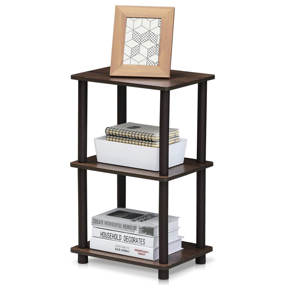 HOMLUX Turn-N-Tube 2-Space Bookshelf in Walnut and Brown, , large