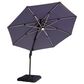 Furniture of America Zora 10" LED Bulb Double Top Octagon Patio Umbrella with Base in Blue, , large