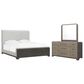Nicolette Home Anderson Park Dark 3-Piece Queen Upholstered Bedroom Set in Moose Trail and Frontier Brown, , large
