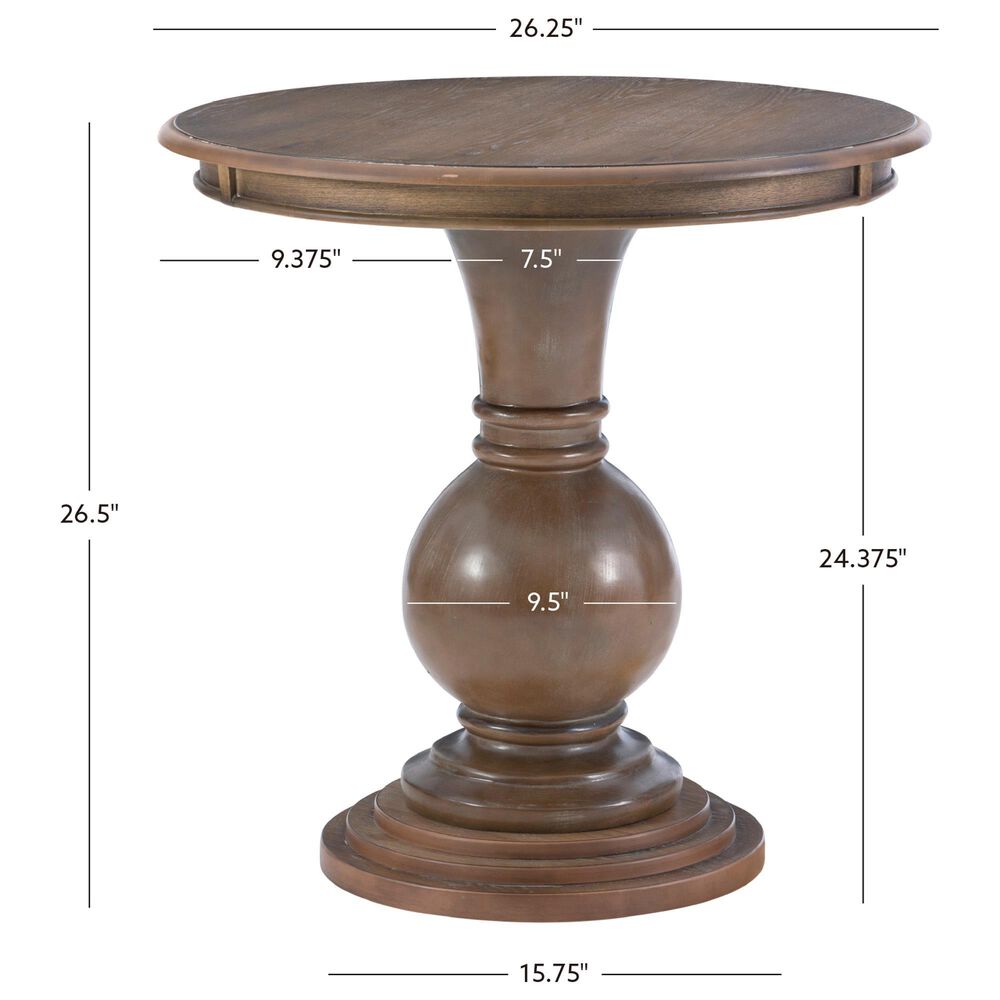 Linon Home Decor Adeline Round Accent End Table in Natural, , large