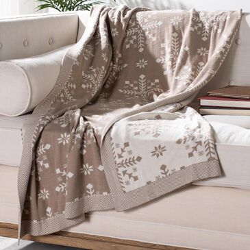Safavieh Snowflake 50" x 60" Throw in Natural, , large