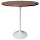 Leisuremod LeisureMod Verve Collection Modern Bar Height Table White Base with 36 Round Cognac Brown MDF Top, , large