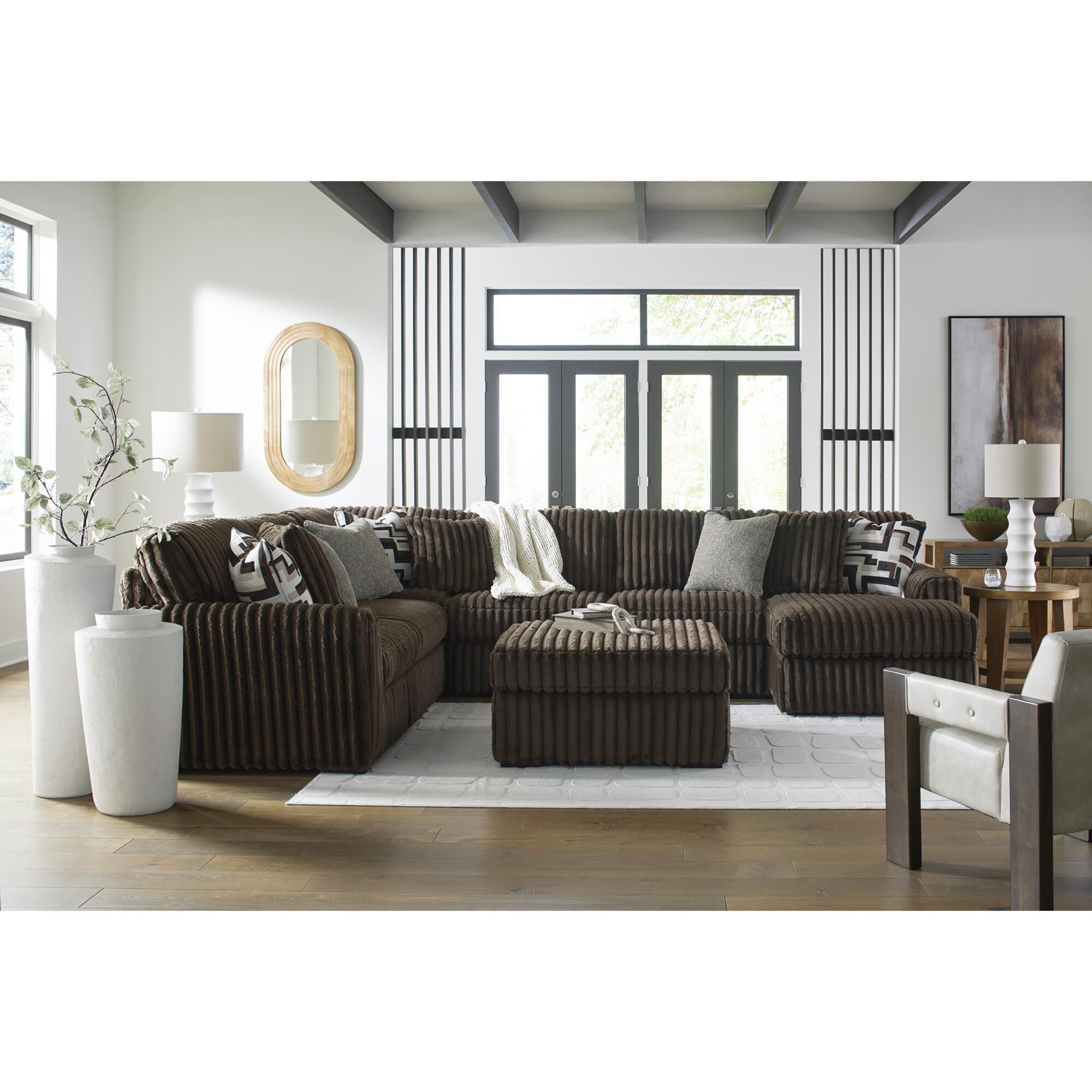 Ashley Midnight-Madness Oversized Accent Ottoman in Chocolate