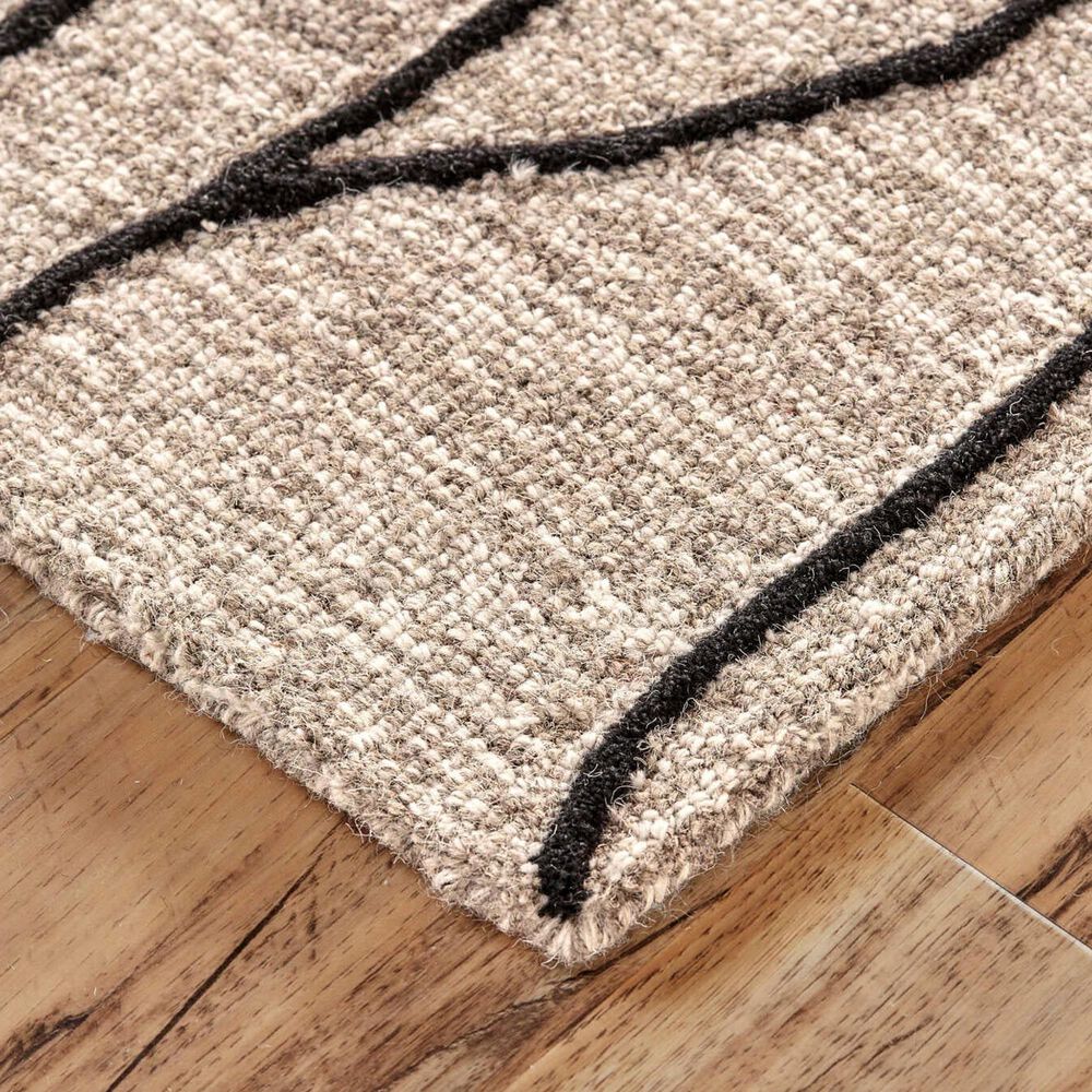 Feizy Enzo 8734F 8&#39; x 11&#39; Black and Taupe Area Rug, , large