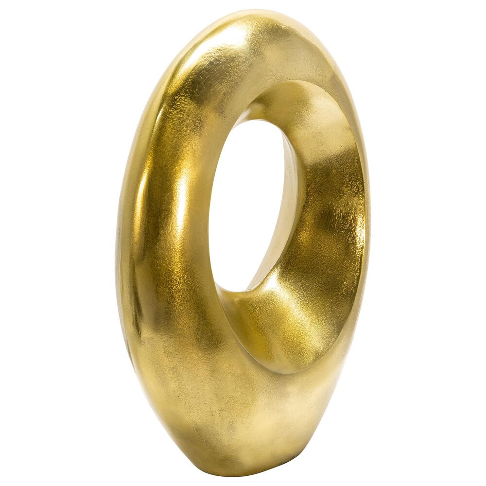 Sagebrook Home 14" Oval Sculpture with Hole in Gold, , large