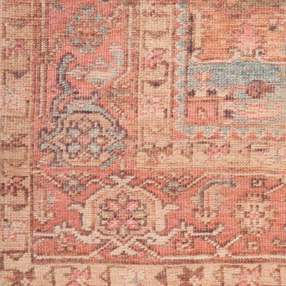 Nourison Vintage Washables Coral and Multicolor 2' x 6' Runner, , large
