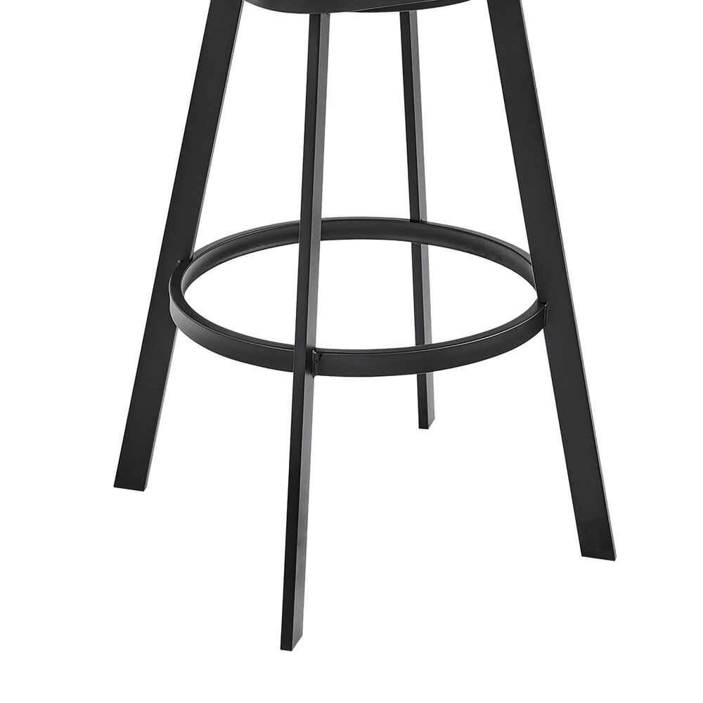 Blue River Magnolia 26&quot; Swivel Counter Stool in Black Metal with Brown Faux Leather, , large